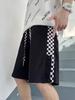 Ropa Masculina Estilo Japonés Lu Coreano Pantalones Cortos de Cuadros de Moda Hombres Verano 2024 Nuevo Estilo Empalme Deportivos Estilo Ins Pantalones de Tres Cuartos