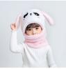 Chapéu infantil atacado outono e inverno proteção de orelha para meninos e meninas boné cachecol um chapéu de bebê fofo chapéu de algodão com orelha mais veludo