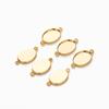 Pulsera vacía ovalada de oro real de 14 quilates con preservación del color, individual y doble, hecha a mano, para pulsera, collar, bandeja, colgante, accesorios de joyería