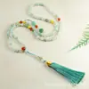 Pulseira de Contas de Buda Tianshan Cui 108 Jade Natural Pulseira de Três Voltas Jade de Gelo Joia de Contas Redondas Fornecimento ao Vivo