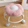 Taburete de polea de flores de celebridad cibernética Rueda universal Alto valor de color Flor Taburete perezoso para cambiar zapatos Multifuncional Hermoso taburete de polea para coser Taburete bajo