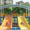 Tobogán acuático combinado personalizado para niños, equipo de atracciones de parque acuático, tobogán de fibra de vidrio, instalaciones de atracciones de parque de resort