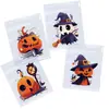 Bolsa de Embalaje Original de Turrón Transparente para Halloween, Dulce Crujiente de Copo de Nieve, Bolsa con Cierre Zip para Fiesta del Festival Fantasma