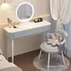 Tocador blanco sencillo para dormitorio, tocador moderno minimalista para apartamento pequeño, tocador de maquillaje calmante estilo wabi-sabi crema de lujo ligero