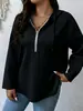 2026 Novo Comércio Exterior Transfronteiriço Casual Roupa de Casa Feminina com Zíper Capuz Bolso Cor Sólida Waffle Manga Longa Moletom