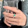 Joyería Huikai Pulsera Amor Eterno Xiangyun Jade Natural Agua Azul Plata Esterlina S925 Lujo Ligero Anillo Ágata Verde para Mujer