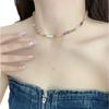 Collar de perlas de piedra natural de dopamina para mujer, novedad de 2024, cadena de clavícula de lujo de nicho de verano, elegante cadena de cuello con cuentas.