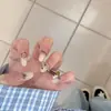 30 Piezas de Puntas Populares de Uñas Artísticas Domésticas, Colección Dulce y Linda de Nudo de Lazo Ojo de Gato Estilo Francés, Puntas de Uñas Portátiles al por Mayor