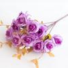Atacado do Fabricante Flores Artificiais de Outono de Alta Qualidade 14 Cabeças Rosas Persas 7 Garfos Rosa Europeia Flores Artificiais de Seda