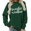 Clima de Suéter Estampado Gola Redonda Tops Femininos Moletom Fornecimento para Exportação Outono e Inverno Solto e Versátil Amazon