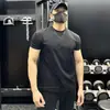 Camiseta Versátil de Manga Corta para Hombre, Verano Deportes Fitness Color Sólido Entrenamiento Músculo Casual Americano Moda Base Superior