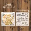 Original auto-adesivo transparente Dia das Crianças dos desenhos animados floco de neve crisp saco de embalagem leite jujuba Cookie Candy Bag saco de bolo da lua