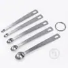 Herramientas para hornear, mini cuchara medidora de acero inoxidable, juego de cinco piezas, cuchara medidora combinada para condimentos, cuchara medidora de acero inoxidable