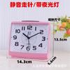 Reloj despertador silencioso cuadrado con números grandes para personas mayores, dormitorio de estudiantes, mesita de noche, reloj despertador luminoso, reloj para dormitorio infantil