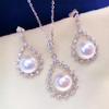 Acessórios diy S925 brincos de pérolas de prata esterlina pingente terno suporte vazio brincos elegantes requintados pingente suporte de prata para mulheres