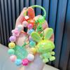 Llavero Pulsera Colgante Conejo de Dibujos Animados con Cuentas Creativo Pareja Llavero de Coche Bolsa Pequeño Regalo Venta al por Mayor