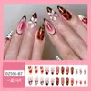 Manicure Blush Estampa Leopardo Diamante, Unhas Blush Flor de Cinco Pétalas Clareadoras Simples, Unhas Usáveis em Formato de Gota Best-Seller Europeu e Americano