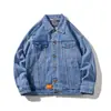 Chaqueta de Mezclilla Lavada con Degradado Estilo Retro Clásico Americano para Hombre Otoño Invierno 2026 Holgada con Solapa Chaqueta de Trabajo Casual de Moda