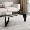 Mesa de centro de cristal, sala de estar, apartamento pequeño, moderno, minimalista, lujo ligero, mesa pequeña, creativa, mesa de centro de moda