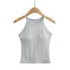 Sutiã Sexy Spice Girl Alça no Pescoço Camisola Feminina 2025 Primavera e Verão Novo Colete de Cor Pura com Bojo