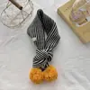 Gola de Tecido Listrada Colorida Artística Retrô Cachecol de Tricô com Personalidade Estilo Lã Infantil Outono Inverno Masculino Colisão de Bolas Feminina
