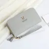 Nova Carteira Longa Feminina da Moda com Fecho de Zíper Clutch Multifuncional de Grande Capacidade com Alça de Pulso Vários Compartimentos para Cartões PVC