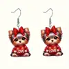 Aretes Colgantes Acrílicos Transfronterizos para Mujeres, Niñas, Niños, Adolescentes, Cumpleaños Perro Plano con Forma de Nuevo Lindo Aretes