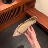 Nova Coleção de Outono~ Sapatos Baixos com Bico Fino, Solado Baixo e Tachas para Mulheres, Sapatos de Casamento, Sapatos de Festa