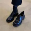Primer Encuentro con los Zapatos de Cuero para Mujer Silent Commuter, Estilo Vintage, Cierre de Velcro, Mocasines sin Cordones, Zapatos Cerrados de Suela Gruesa