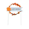 Cartão de Bolo de Aniversário Criativo com Luz Decoração Mori Guirlanda de Rattan Cor de Bandeira Romântica Estrela de Cinco Pontas Plug-in