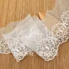 Borda de Renda Bordada Seda Leite Código de Barras Padrão Biscoito Roupas Femininas e Infantis Acabamento para Saias Acessórios de Vestuário Renda de Rede Fabricante