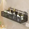 Prateleira de Banheiro Montada na Parede Sem Furos Porta-Objetos para Produtos de Skincare, Cesto Suspenso para Lavatório, Organizador de Armazenamento para Cosméticos e Máscaras de Banheiro