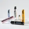 Botella dispensadora de perfume de 10 ml con recarga directa inferior, Botella rociadora autocebante, Botella de perfume de plástico con pulverizador y prensa de aluminio
