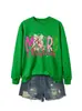 Comercio electrónico transfronterizo de Amazon, sitio europeo, sudadera de moda y divertida para mujer, diseño de copo de nieve de Feliz Navidad, en stock