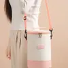 Nueva Bolsa Aislante Cilíndrica Correa para el Hombro Redonda Multicapa Bolso para Lonchera Bolso Cruzado para Oficinista Escuela