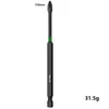 Juego de 12 Piezas de Brocas de Impacto con Anillo Verde Cruzado S2 Ph2 Magnético Fuerte Negro Alta Dureza para Destornillador Transfronterizo