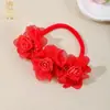 Estilo Nuevo Transfronterizo Europeo y Americano Cuerda para el Cabello de Flor de Gasa Multifloral para Bebé Accesorios para el Cabello Accesorios de Sombrero de Color Sólido de Verano para Niños Venta al por Mayor