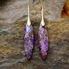 Pendientes colgantes de piedra del emperador con hojas de alta calidad, nuevos y sencillos, transfronterizos, joyería de piedra natural popular europea y americana.
