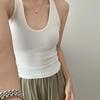 Chaleco informal de algodón para mujer, talla 298, ajustado, con cuello en U, para uso diario, ideal para combinar con todo.