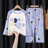 Pijama das crianças manga comprida médio e grande roupas de ar condicionado infantil fino bebê desenhos animados verão crianças meninos e meninas roupa de casa terno