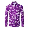 Moda Transfronteriza 2026 Camisa de Manga Larga para Hombre Cardigan con Estampado de Rosas Impresión 3D Trendy Casual Versátil