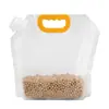 Bolsas de empaque de alimentos impresas en lotes pequeños, bolsas de mano con boca inclinada, bolsas transparentes para almacenamiento de alimentos en el hogar para arroz, y bolsas para porcionar/empaquetar