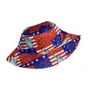 Sombrero de Pescador con Estampado de Bandera del Día de la Independencia Estadounidense, Sombrero de Cubo de Doble Cara con Protección Solar, Sombrero de Viaje para Exteriores para Hombres y Mujeres
