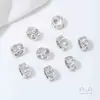 Contas Espaçadoras Atacado, Banhadas a Cobre com Ouro Branco, Conserva a Cor, Incrustadas com Zircônia, Contas Passepartout, Pingente de Joia para Colar de Mão DIY