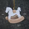 Adornos de Navidad hilo dorado colgantes objetos pequeños Madera de Haya Juguetes de madera hechos a mano caballito balancín pequeño BELLOTA colgante decoraciones