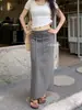 Falda Larga de Rayas de Color Contrastante para Mujer, con Cordón, de Cintura Alta, Fluida, Falda de Línea A Única y Elegante para Verano, que se Ajusta a la Cadera