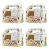 Nueva Caja de Regalo de Pascua de Amazon para Abrir Ventana con Etiqueta de Pollito y Diseño de Huevos de Colores Caja de Papel para Fiestas