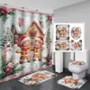 Cortina de ducha Monstruo de las Galletas, serie navideña, impresión digital 3D transfronteriza, poliéster impermeable, venta al por mayor, Navidad, transfronterizo