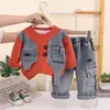 Conjunto para Niños 2026 Nuevo Elegante Ropa Estilo Primavera y Otoño Moda Infantil Moderna Sudadera de Manga Larga para Bebé Conjunto de Dos Piezas