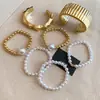 Sueños Antiguos Dorados~Set Dorado Vintage de Pulseras Apilables, Pulseras de Nicho Estilo Resort, Joyería Exagerada para Mujer
